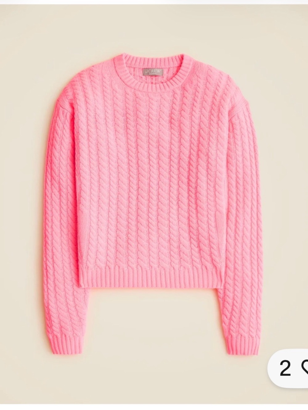 J.Crew Perfect Cashmere Cable-Knit Crewneck Sweater Cable Knit Cashmere Sweater